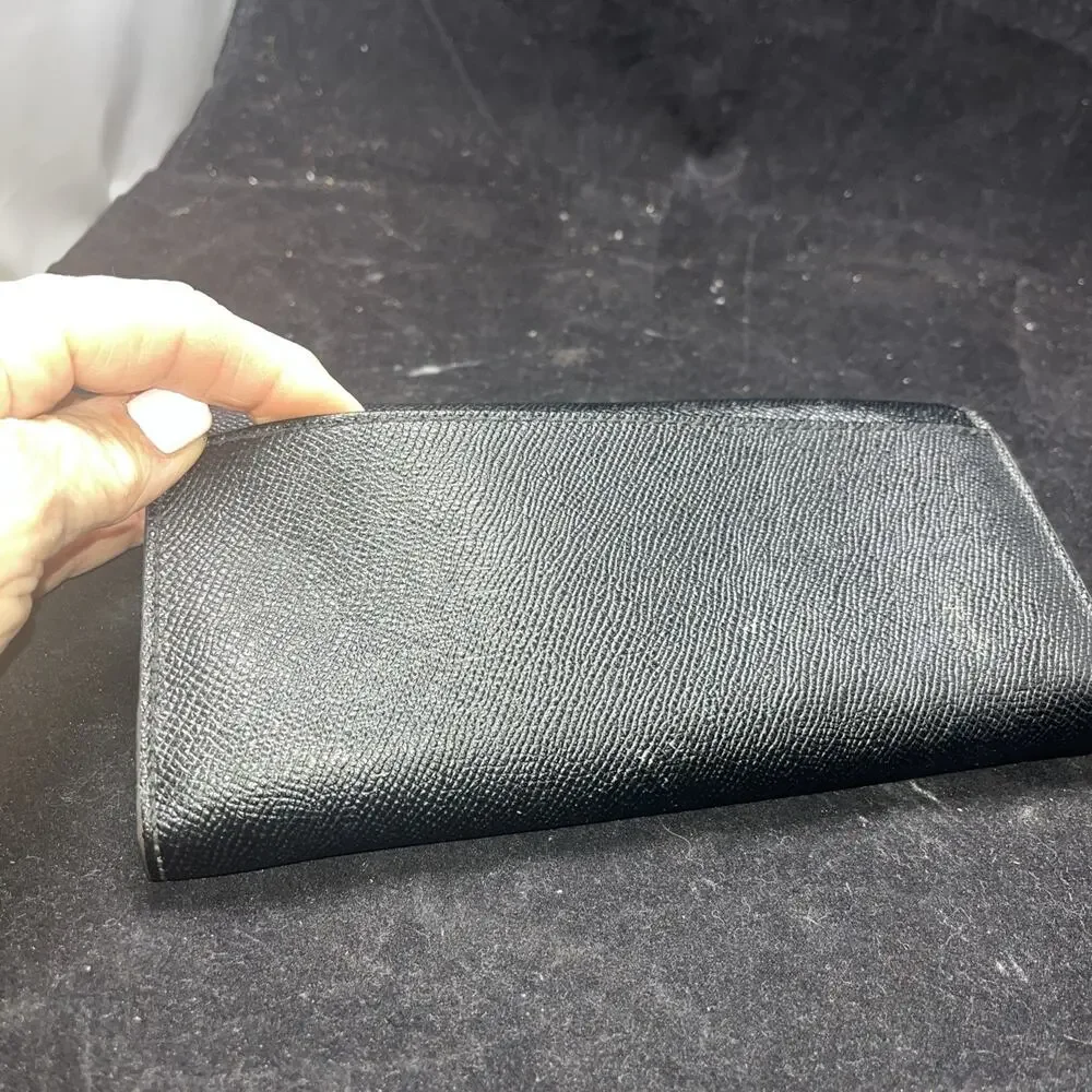 Coach Women's Black Pebbled Leather Soft Trifold Wallet F54008 - Picture 6 of 7